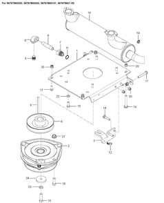 Engine Mounting, Guards And Muffler 2 Diagram and Parts List for Z554X  Husqvarna Lawn Mower