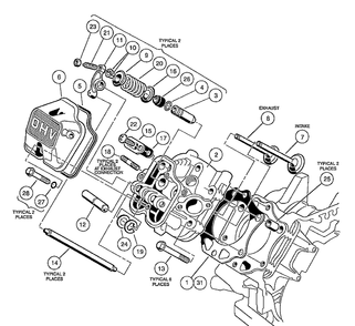 Fe290 Engine - Cylinder Head Diagram and Parts List for HUV4210GXP 2005-06 Husqvarna Lawn Tractor