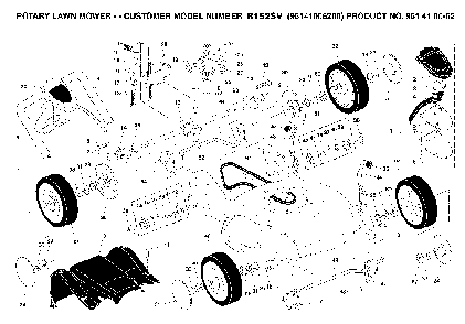 Wheels And Tires Diagram and Parts List for R152SV (96141006200, 961410062)(2006-01) Husqvarna Lawn Mower
