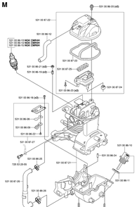 Cylinder And Crankcase Diagram and Parts List for 324HDA55 (X-SERIES)(20041800001-20053600000) Husqvarna Hedge Trimmer