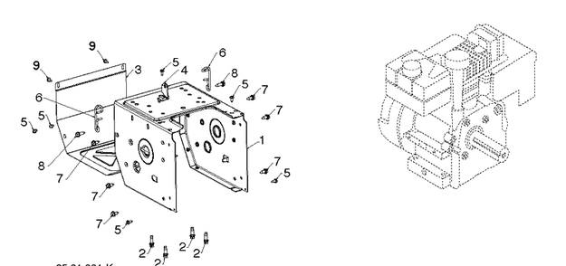Chassis, Engine And Pulleys 5 Diagram and Parts List for ST224P  Husqvarna Snow Blower