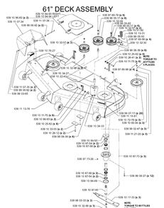 61 Inch/155cm Cutting Deck 2 Diagram and Parts List for IZ5223T (968999257)(2005-08) Husqvarna Lawn Mower