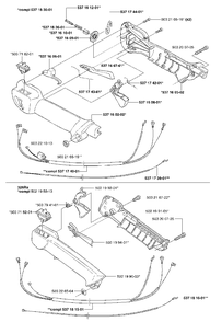 Rx Throttle Control Diagram and Parts List for 326L 2002-02 Husqvarna Trimmer
