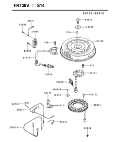 Electrical Diagram and Parts List for FR730V-AS14 2018-11 Husqvarna Engine