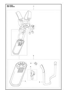 Harness Diagram and Parts List for 520IRX  Husqvarna Brush Cutter