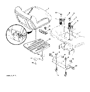 Seat Diagram and Parts List for YTH24V54-96043025900  Husqvarna Lawn Tractor