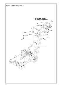 Battery And Covers Diagram and Parts List for FS520 (FS 524)(2011-02) Husqvarna Circular Saw