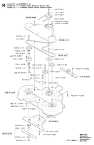 103cm Cutting Deck Diagram and Parts List for R155 (953533805)(2005-01) Husqvarna Lawn Tractor