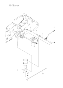 Height Adjustment Diagram and Parts List for R13C (965094301)(2010-07) Husqvarna Lawn Tractor
