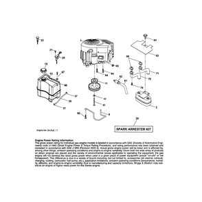 Engine Diagram and Parts List for 917289540  Husqvarna Lawn Tractor