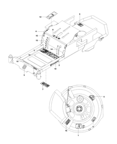 Decals Diagram and Parts List for RZ3016 (96661230102)(2013-05) Husqvarna Lawn Mower