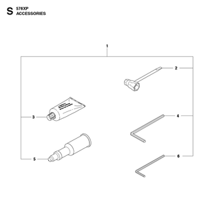 Accessories Diagram and Parts List for 576XP-576XPG 576 XP W - 576 XP GW Husqvarna Chainsaw