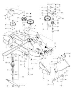 Mower Deck / Cutting Deck Diagram and Parts List for 966613901 2012-06 Husqvarna Lawn Mower