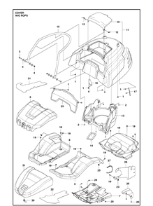 Cover Diagram and Parts List for P524  Husqvarna Lawn Mower