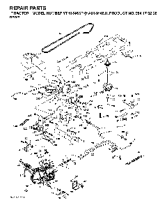 Drive Diagram and Parts List for YTH1848XP (HAU18H48J, 954170226)(2004-09) Husqvarna Lawn Tractor
