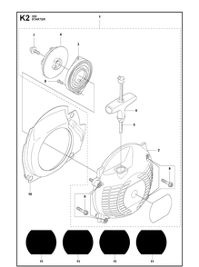 Starter Diagram and Parts List for 355FXT  Husqvarna Brush Cutter