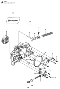 Chain Brake 2 Diagram and Parts List for 236E (967326501)(20180500001-Current) Husqvarna Chainsaw