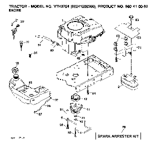 Engine Diagram and Parts List for YTH2754TWIN (96041006200, 960410062)(2007-04) Husqvarna Lawn Tractor