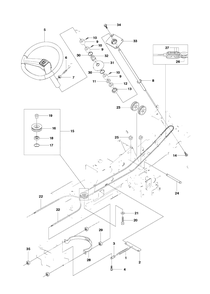 Steering Diagram and Parts List for R15T (966414201)(2010-07) Husqvarna Lawn Tractor