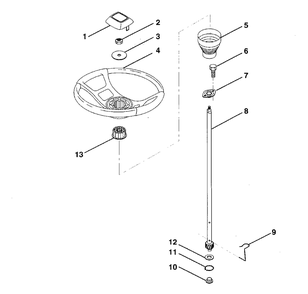 Steering Wheel Assembly Diagram and Parts List for LR100 (954000572-A)(1995-03) Husqvarna Lawn Tractor