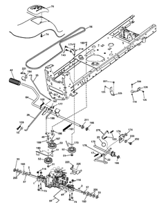 Drive Diagram and Parts List for YTH1842-223810 2017-12 Husqvarna Lawn Tractor