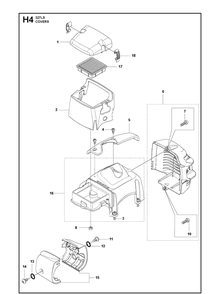 Cover Diagram and Parts List for 327LS 20090100001-20105299999 Husqvarna Edger