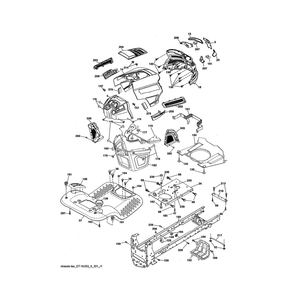 Chassis Diagram and Parts List for 917223905  Husqvarna Lawn Tractor