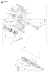 Chassis / Frame Diagram and Parts List for K960RING 2008-03 Husqvarna Circular Saw