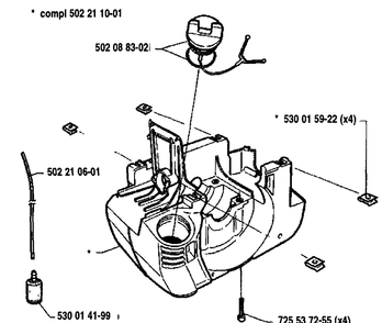 Tank Assembly Diagram and Parts List for 235R 1992-12 Husqvarna Brush Cutter
