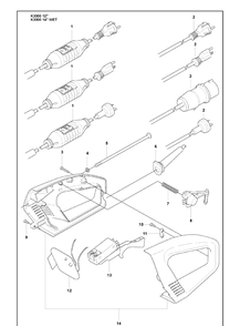 Cable Assy And Engine Protection And Handle Assy And Switch Diagram and Parts List for K3000 2009-03 Husqvarna Lawn Tractor Accessories