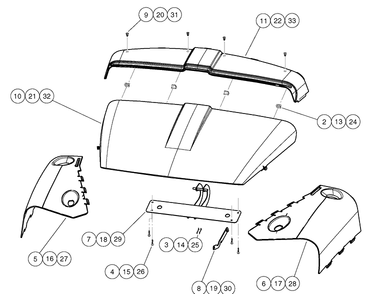 Cowl Assembly Diagram and Parts List for HUV4421GXP 2009 Husqvarna Lawn Tractor