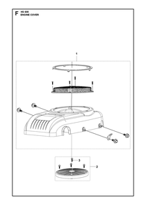 Engine Cover Diagram and Parts List for HS608  Husqvarna Engine