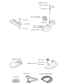 Accessories (B) Diagram and Parts List for 345RX 2003-05 Husqvarna Brush Cutter