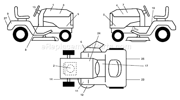 Page B Diagram and Parts List for GTH2248XPA (954567888) (2002-01) Husqvarna Lawn Tractor