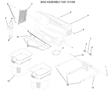 42 Inch Bag Diagram and Parts List for EZ-MZ 2008-01 Husqvarna Lawn Tractor Accessories