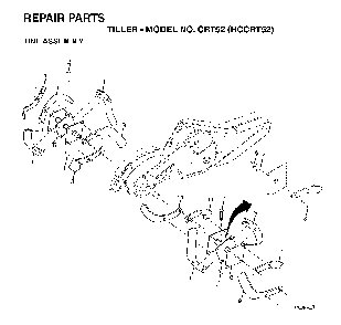 Tine Assembly Diagram and Parts List for CRT52 (HCCRT52, 954140020)(1997-01) Husqvarna Tiller