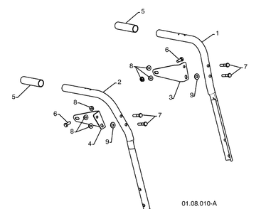 Handles 1 Diagram and Parts List for 1830SB (96193005000)(2009-08) Husqvarna Snow Blower