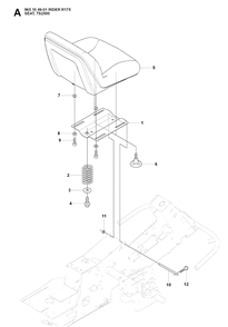 Seat Diagram and Parts List for RIDER175 (965104901)(2007-01) Husqvarna Lawn Mower
