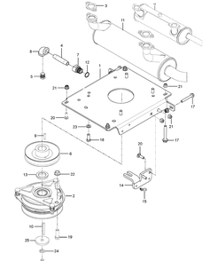 Engine Mounting, Guards And Muffler Diagram and Parts List for Z554  Husqvarna Lawn Mower