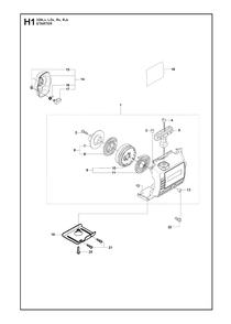 Starter Diagram and Parts List for 326LX 20091800001 & Above Husqvarna Trimmer
