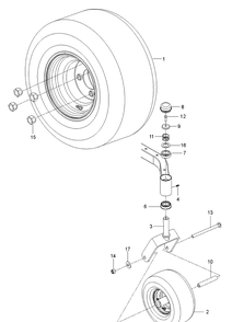 Wheels And Tires Diagram and Parts List for Z254F (96795400200)(2018-04) Husqvarna Lawn Mower