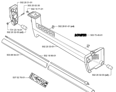 Shaft/Tube 235 Diagram and Parts List for 235R 2000-10 Husqvarna Brush Cutter