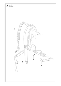 Harness Diagram and Parts List for 356BTX  Husqvarna Leaf Blower / Vacuum