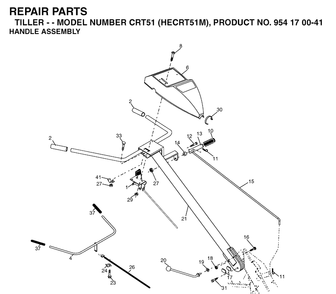 Handle Diagram and Parts List for CRT51 (HECRT51M)(2003-09) Husqvarna Cultivator