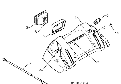 Handles 1 Diagram and Parts List for 13524SBXLS (961930048)(2009-07) Husqvarna Snow Blower