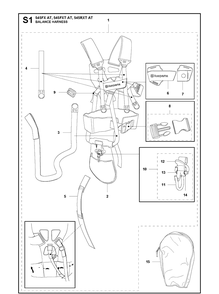 Harness 2 Diagram and Parts List for 545FXTAT  Husqvarna Brush Cutter
