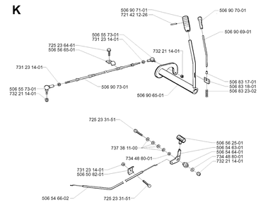 Controls Diagram and Parts List for R11BIO 2001-01 Husqvarna Lawn Tractor
