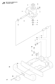 Transmission Diagram and Parts List for R175 (965104901)(2007-01) Husqvarna Lawn Tractor