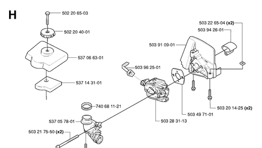 Carburetor And Air Filter Diagram and Parts List for 326HE3 (X-SERIES)(20054000001-20090900000)(2005) Husqvarna Hedge Trimmer