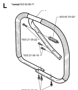 Handle 2 Diagram and Parts List for 371XP 19991800001-Current Husqvarna Chainsaw